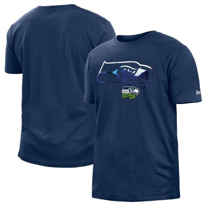 Футболка Seattle Seahawks New Era 2022 Sideline Ink Dye - College Navy