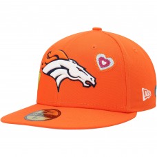 Бейсболка Denver Broncos New Era Chain Stitch Heart 59FIFTY - Orange