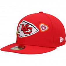 Бейсболка Kansas City Chiefs New Era Chain Stitch Heart 59FIFTY - Red