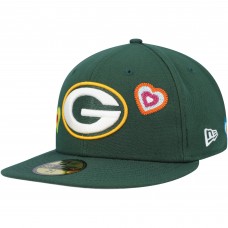 Бейсболка Green Bay Packers New Era Chain Stitch Heart 59FIFTY - Green