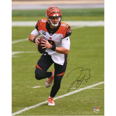 Autographed Cincinnati Bengals Joe Burrow Fanatics Authentic 16 x 20 Vertical Rollout Photograph