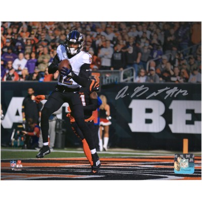 Rashod Bateman Baltimore Ravens Autographed 8 x 10 Touchdown vs. Bengals Photograph