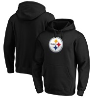 Pittsburgh Steelers Black Primary Logo Fitted Pullover Hoodie