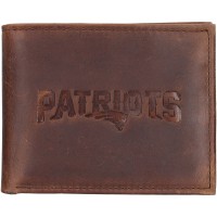 New England Patriots Brown Bifold Leather Wallet