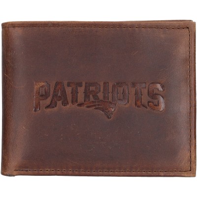 New England Patriots Brown Bifold Leather Wallet