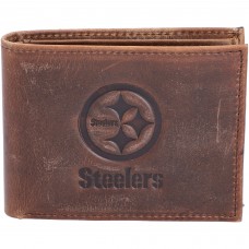 Pittsburgh Steelers Brown Bifold Leather Wallet