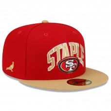 Бейсболка San Francisco 49ers New Era NFL x Staple Collection 59FIFTY - Scarlet/Gold