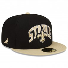 New Orleans Saints New Era NFL x Staple Collection 59FIFTY Fitted Hat - Black/Vegas Gold