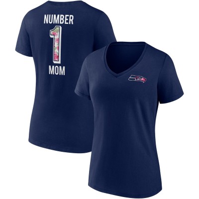  Женская футболка Seattle Seahawks Fanatics College Navy Team Mothers Day V-Neck