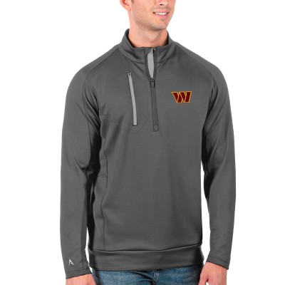 Кофта с длинным рукавом на короткой молнии Washington Commanders Antigua Generation- Charcoal