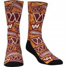Washington Commanders Rock Em Socks Womens Logo Sketch Crew Socks - Burgundy