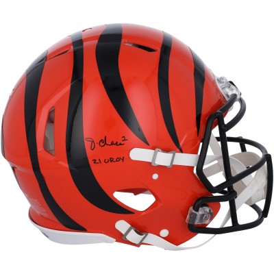 Cincinnati Bengals JaMarr Chase Fanatics Authentic 2021 NFL Offensive Rookie of the Year Autographed Speed Authentic Helmet with 21 NFL OROY Inscription