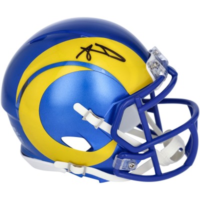 Autographed Los Angeles Rams Aaron Donald Fanatics Authentic Super Bowl LVI Champions Riddell Speed Mini Helmet
