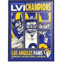 Los Angeles Rams Phenom Gallery Super Bowl LVI Champions 18 x 24 Deluxe Framed Serigraph Print