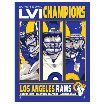 Los Angeles Rams Phenom Gallery Super Bowl LVI Champions 18 x 24 Serigraph Print