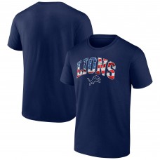 Detroit Lions Banner Wave Logo T-Shirt - Navy