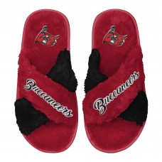 Тапочки Tampa Bay Buccaneers FOCO Women's Two-Tone Crossover Faux Fur - Red