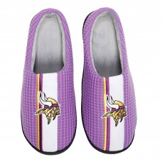 Minnesota Vikings FOCO Team Stripe Memory Foam Slide Slippers - Purple