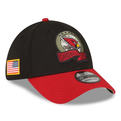 Бейсболка Arizona Cardinals New Era 2022 Salute To Service 39THIRTY - Black/Cardinal