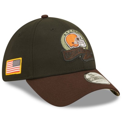 Бейсболка Cleveland Browns New Era 2022 Salute To Service 39THIRTY - Black/Brown