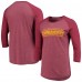 Футболка Washington Commanders Majestic Threads Wordmark 3/4-Sleeve Raglan Tri-Blend - Burgundy