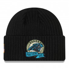 Carolina Panthers New Era 2022 Salute To Service Knit Hat - Black