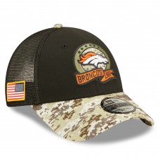 Denver Broncos New Era 2022 Salute To Service 9FORTY Snapback Trucker Hat - Black/