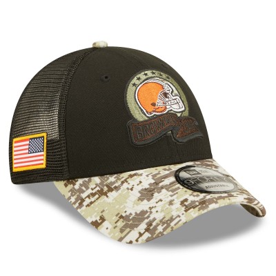 Бейсболка Cleveland Browns New Era 2022 Salute To Service 9FORTY - Black/Camo