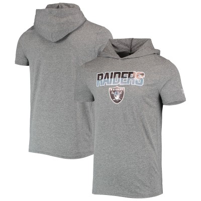 Футболка с капюшоном Las Vegas Raiders New Era Team Brushed - Heathered Gray