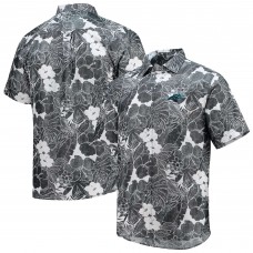 Carolina Panthers Tommy Bahama Coconut Point Playa Floral IslandZone Button-Up Shirt - Black