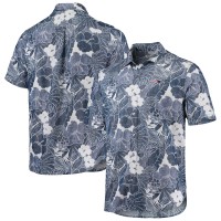 New England Patriots Tommy Bahama Navy Coconut Point Playa Floral IslandZone Button-Up Shirt