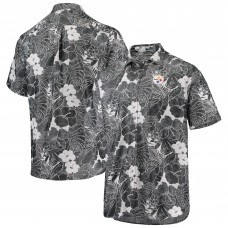 Pittsburgh Steelers Tommy Bahama Black Coconut Point Playa Floral IslandZone Button-Up Shirt
