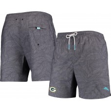 Green Bay Packers Tommy Bahama Naples Layered Leaves Swim Trunks - Black