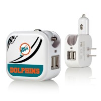 Блок зарядки Miami Dolphins 2-in-1 Pastime Design USB