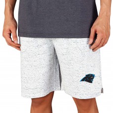 Carolina Panthers Concepts Sport Throttle Knit Jam Shorts - White/Charcoal