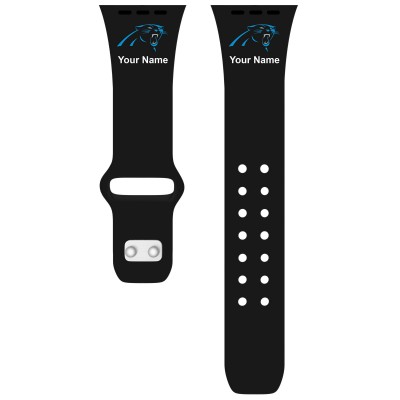 Carolina Panthers 42/44/45mm Personalized Silicone Apple Watch Band