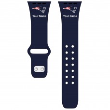 New England Patriots 38-40mm Personalized Engraved Silicone Apple Watch Band
