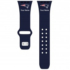 New England Patriots 42-44mm Personalized Engraved Silicone Apple Watch Band