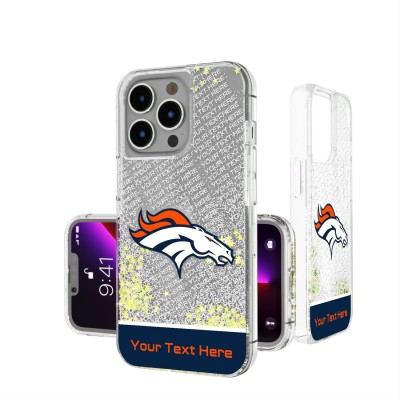 Denver Broncos Personalized Endzone Plus Design iPhone Glitter Phone Case
