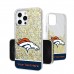Denver Broncos Personalized Endzone Plus Design iPhone Glitter Phone Case