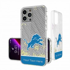 Detroit Lions Personalized Endzone Plus Design iPhone Glitter Phone Case