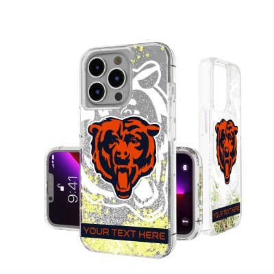 Chicago Bears Personalized Tilt Design iPhone Glitter Phone Case