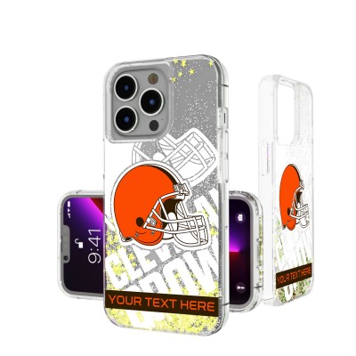 Cleveland Browns Personalized Tilt Design iPhone Glitter Phone Case