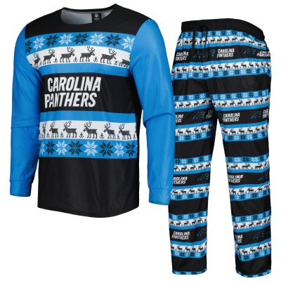 Carolina Panthers FOCO Blue Team Ugly Pajama Set