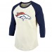 Футболка с рукавом 3/4 Russell Wilson Denver Broncos Majestic Threads Vintage Player Name & Number Raglan - Cream/Navy
