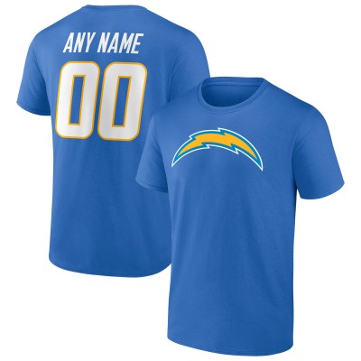 Los Angeles Chargers Powder Blue Team Authentic Personalized Name & Number T-Shirt