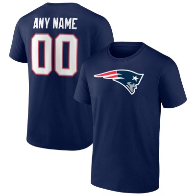 New England Patriots Navy Team Authentic Personalized Name & Number T-Shirt