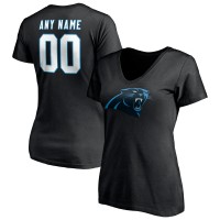 Футболка Carolina Panthers Womens Team Authentic Personalized Name & Number V-Neck - Black