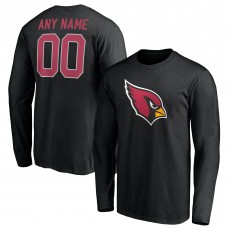 Arizona Cardinals Black Team Authentic Personalized Name & Number Long Sleeve T-Shirt