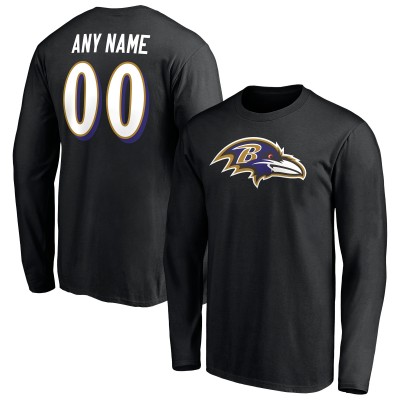 Футболка с длинным рукавом Baltimore Ravens Team Authentic Personalized Name & Number - Black